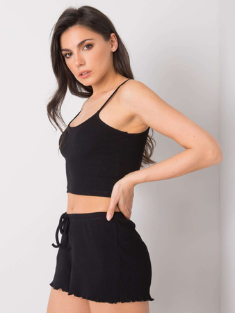 RUE PARIS Czarny crop top (RV-TP-6626.88)