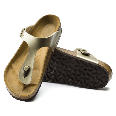 Japonki damskie złote Birkenstock Gizeh Birko-Flor Regular szerokie (1016108)