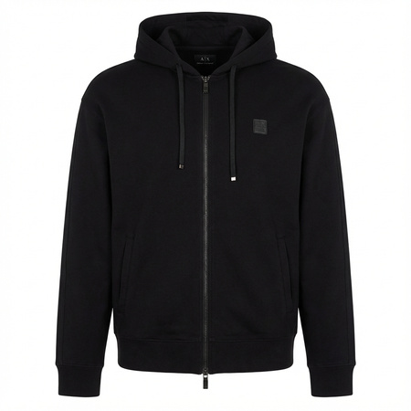 Bluza sportowa z kapturem męska Armani Exchange rozpinana czarna (6DZMHD-ZJNPZ-1200)