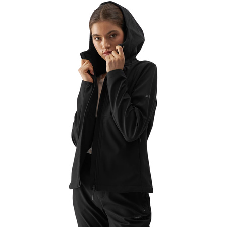 Kurtka damska softshell 4F F285 głęboka czerń 4FWAW24TSOFF285 20S (4WAW24TSOFF285 20S )