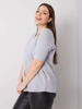 Jasnoszary bawełniany t-shirt damski plus size (RV-TS-6330.92P)