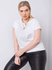 Biały t-shirt plus size z bawełny (RV-BZ-6327.67)