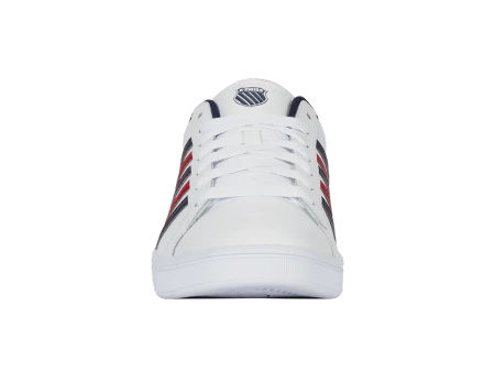 Męskie sneakersy K-Swiss COURT TIEBREAK II WHITE/PEACOAT/SAMBA RED-M (04413-983-M)
