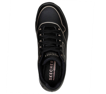 Wyprzedaż - Damskie sneakersy sportowe Skechers UNO 2 GOLDEN TRIM czarne (155637-BKGD)