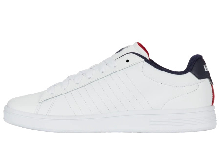 Męskie sneakersy K-Swiss COURT SHIELD II WHITE/PEACOAT/SAMBA RED-M (04412-983-M)
