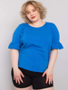 Ciemnoniebieska bluzka plus size z ozdobnymi rękawami (RV-BZ-6635.18X)