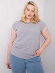 Szara melanżowa bluzka plus size bawełniana (RV-BZ-6333.88)