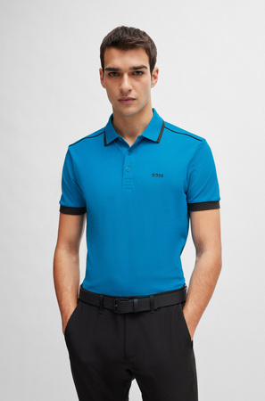 Koszulka Polo męska BOSS Paddy 1 Turquoise/Aqua regular fit turkusowa (50512995-442)