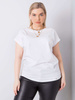 Biały t-shirt plus size z bawełny (RV-BZ-6327.67)