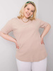 Beżowa bluzka plus size w prążek (RV-BZ-6323.92)