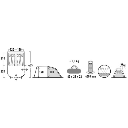 Namiot High Peak Ancona 4.0 szaro-zielony (10244)