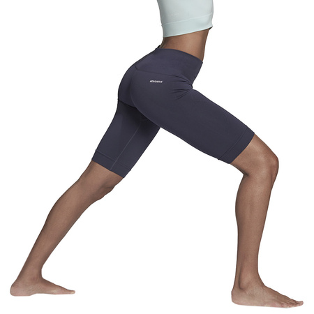Legginsy damskie adidas Aeroknit Seamless Short Tights granatowe (HE2960)