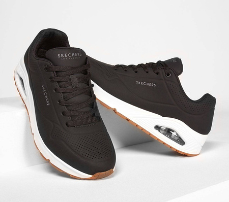 Wyprzedaż - Buty sportowe męskie czarne Skechers Uno Stand On Air sneakersy treningowe czarne (52458-BLK)