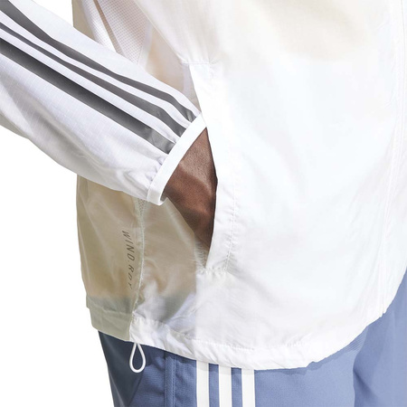 Kurtka adidas Own The Run 3-Stripes Jacket M Biało-Czarna (IQ3845)