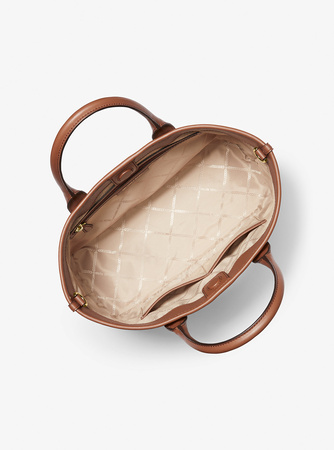Wyprzedaż - Torebka damska Michael Kors Luisa Medium Signature Logo Satchel VAN-LUG beżowa (30R4G99S2V)
