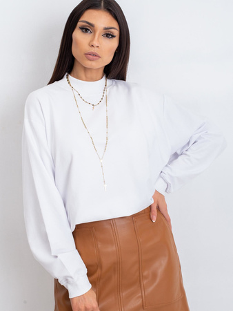 Biała bawełniana bluza basic (RV-BL-5185.94P)