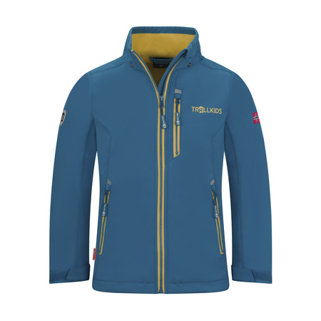 Kurtka softshell dziecięca dla chłopca/dziewczynki Trollkids Kids Balestrand Jacket atlantic blue/ginger (618-197)