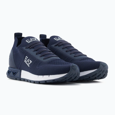 Sneakersy męskie EA7 Emporio Armani Legacy Knit buty sportowe lifestylowe granatowe (X8X171-XK373-T999)