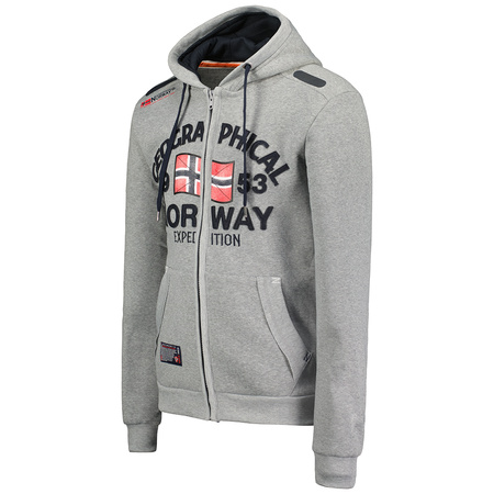 Bluza z kapturem męska Geographical Norway Flag DB MEN 054 szara (WW6088H/GN/Blended Grey)