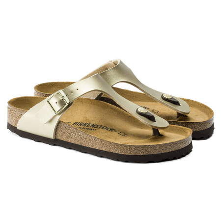 Japonki damskie złote Birkenstock Gizeh Birko-Flor Regular szerokie (1016108)