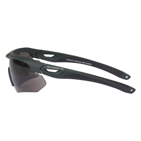 Swiss Eye - Okulary strzeleckie Nighthawk z zestawem wizjerów - Rubber Green (40293)