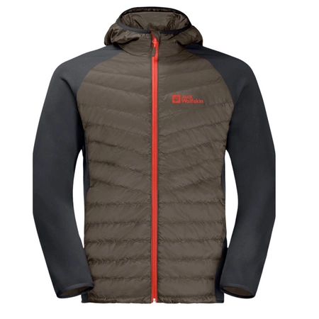 Kurtka męska nieprzemakalna Jack Wolfskin Routeburn Pro Hybrid M hybrydowa lifestylowa brązowa (1710511_5719)