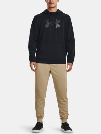 Wyprzedaż - Bluza sportowa męska Under Armour UA Armour Fleece Big Logo HD z kapturem czarna (1379743-001)