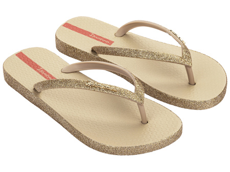 Wyprzedaż - Japonki na lato damskie Ipanema Maxi Glow Fem klapki na plażę beżowe (27000-AK784N)