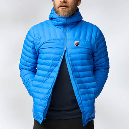 Wyprzedaż - Kurtka zimowa z kapturem męska Fjällräven Expedition Lätt Hoodie M UN Blue puchowa niebieska (F86119-525)