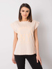 RUE PARIS Brzoskwiniowy t-shirt z printem  (157-TS-4163.72P)