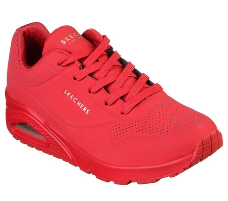 Buty sportowe damskie Skechers Uno Stand On Air sneakersy czerwone (73690-RED)