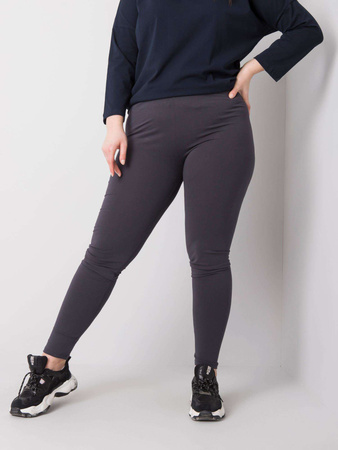 Grafitowe bawełniane legginsy plus size (RV-LG-6304.12)