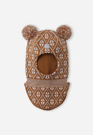 Wyprzedaż - Kominiarka Reima Balaclava Kuuraan Cinnamon brown Toddler z wełny merynosów brązowa (5300214A-1491)