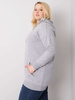 Szara melanżowa bawełniana bluza plus size z kapturem (RV-BL-6338.19X)