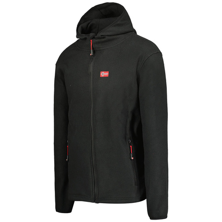 Wyprzedaż - Bluza polarowa męska z kapturem Geographical Norway Unicia czarna EO MEN 235 (WW4510H/GNO-BLACK)
