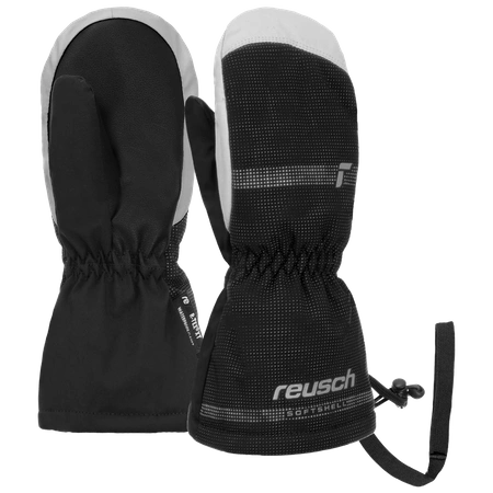 Wyprzedaż - Rękawice snowboardowe dziecięce Reusch Maxi R-Tex® XT Mitten jednopalczaste ocieplane wodoodporne czarno-szare (62/85/515/7070)