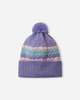 Czapka beanie zimowa dziecięca Reima Pampula Blooming Lilac z pomponem fioletowa (5300234A-5451)