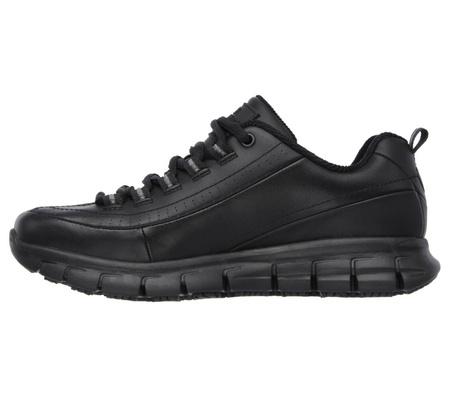 Buty sportowe damskie Skechers Sure Track Trickel sneakersy skórzane czarne (76550EC-BLK)