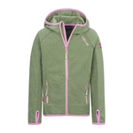 Kurtka polarowa dziecięca dla dziewczynki Trollkids Girls Sandefjord Jacket pistachio green/wild rose (360-353)