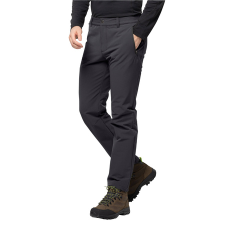 Wyprzedaż - Spodnie długie męskie Jack Wolfskin Activate Thermic Pants trekkingowe ocieplane czarne (1503602_6000)