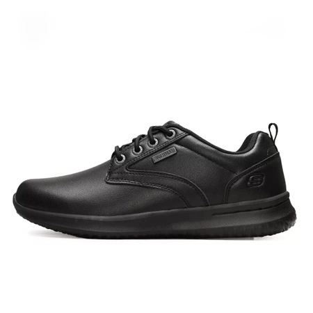 Sneakersy męskie czarne Skechers Delson Antigo buty skórzane czarne (65693-BBK)