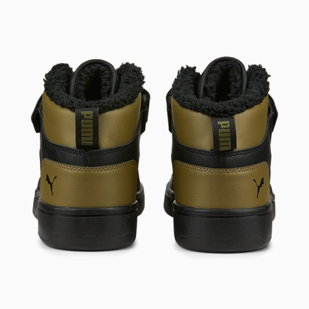 Buty męskie Puma Rebound Mid Strap WTR Winter Burnt Olive Black z futerkiem (386376-02)