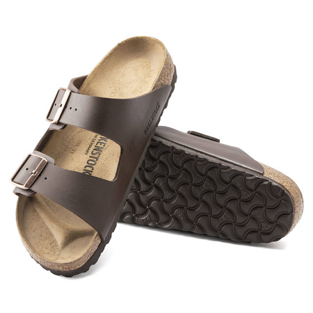 Klapki damskie Birkenstock Arizona Birko-Flor Dark Brown narrow wąskie brązowe (0051703)