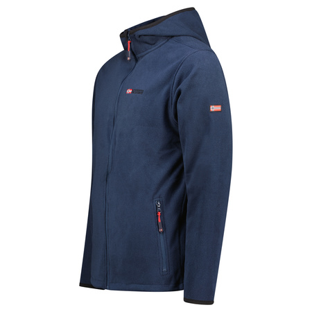 Bluza polarowa męska Geographical Norway UNICIA  MEN z kapturem rozpinana granatowa (WX3713H/GN)