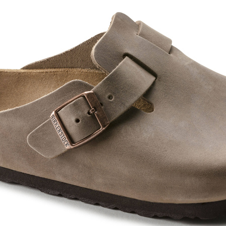 Chodaki damskie/męskie Birkenstock Boston Tabacco Brown olejowana skóra klapki narrow wąskie (0960813)