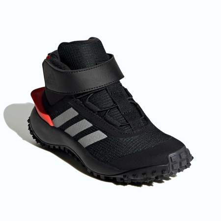 Buty zimowe dzieciece adidas FORTATRIAL EL K outdoorowe za kostkę na rzepy ocieplane czarne (IG7263)