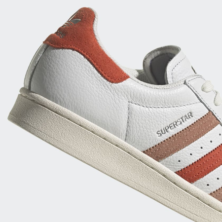 Sneakersy męskie adidas Superstar skórzane stylowe buty na co dzień biało-pomarańczowe (GZ9380)