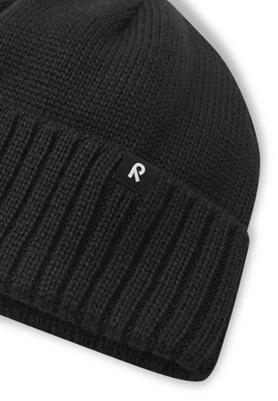 Czapka zimowa dziecięca Reima Beanie Kalotti Black Junior z certyfikowanej wełny czarna (5300232A-9990)