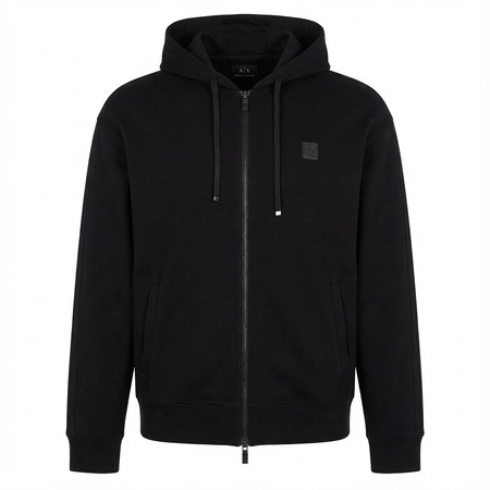 Bluza sportowa z kapturem męska Armani Exchange rozpinana czarna (6DZMHD-ZJNPZ-1200)