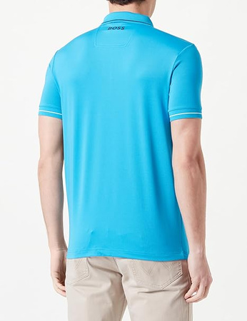 Koszulka Polo męska BOSS Paul Pro Turquoise/Aqua slim fit turkusowa (50506203-442)